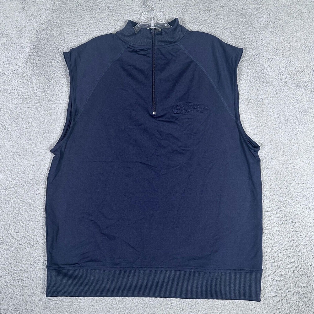 Footjoy Vest Mens Medium Blue 1/2 Zip Pullover Sleeveless‎ Golf Performance Logo